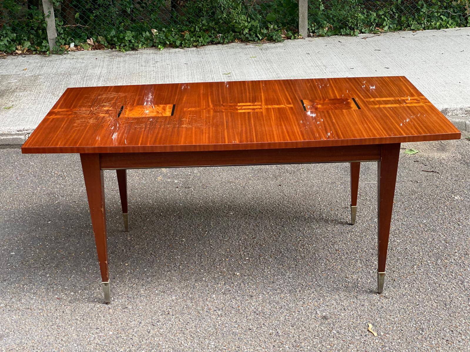 Scandinavian solid wood and rosewood dining table 1960