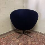 Hukla jet blue fabric swivel chair 60