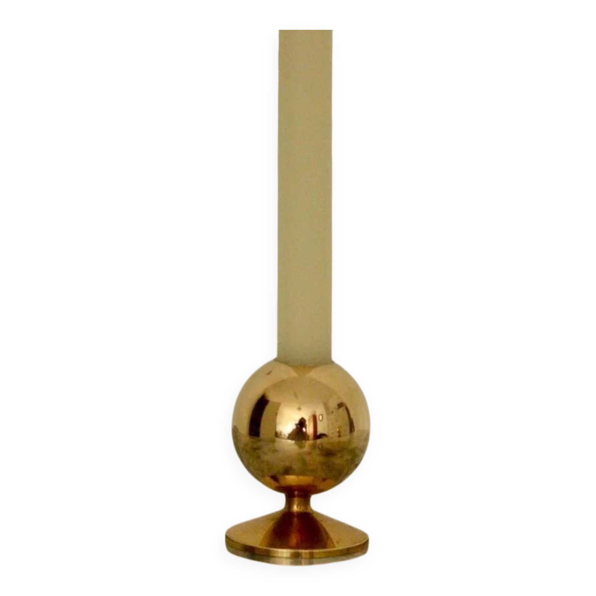 Pair of mid-century Swedish brass candle holders