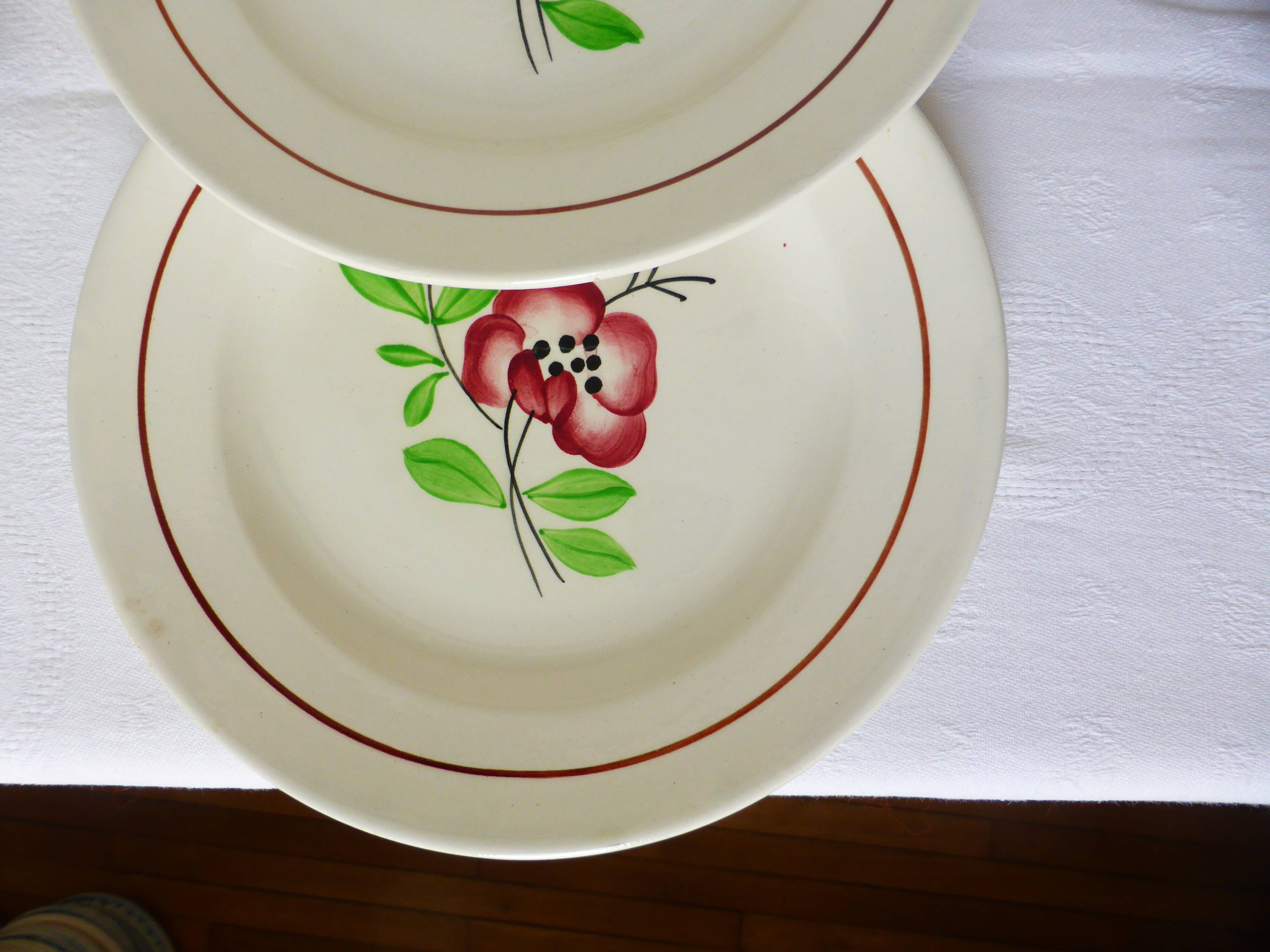 4 dessert plates from Digoin Sarreguemines, Beaucaire model 210844