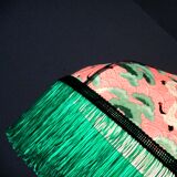 Suspension "Victoria" in paper japonasis rse with cranes and green fange.