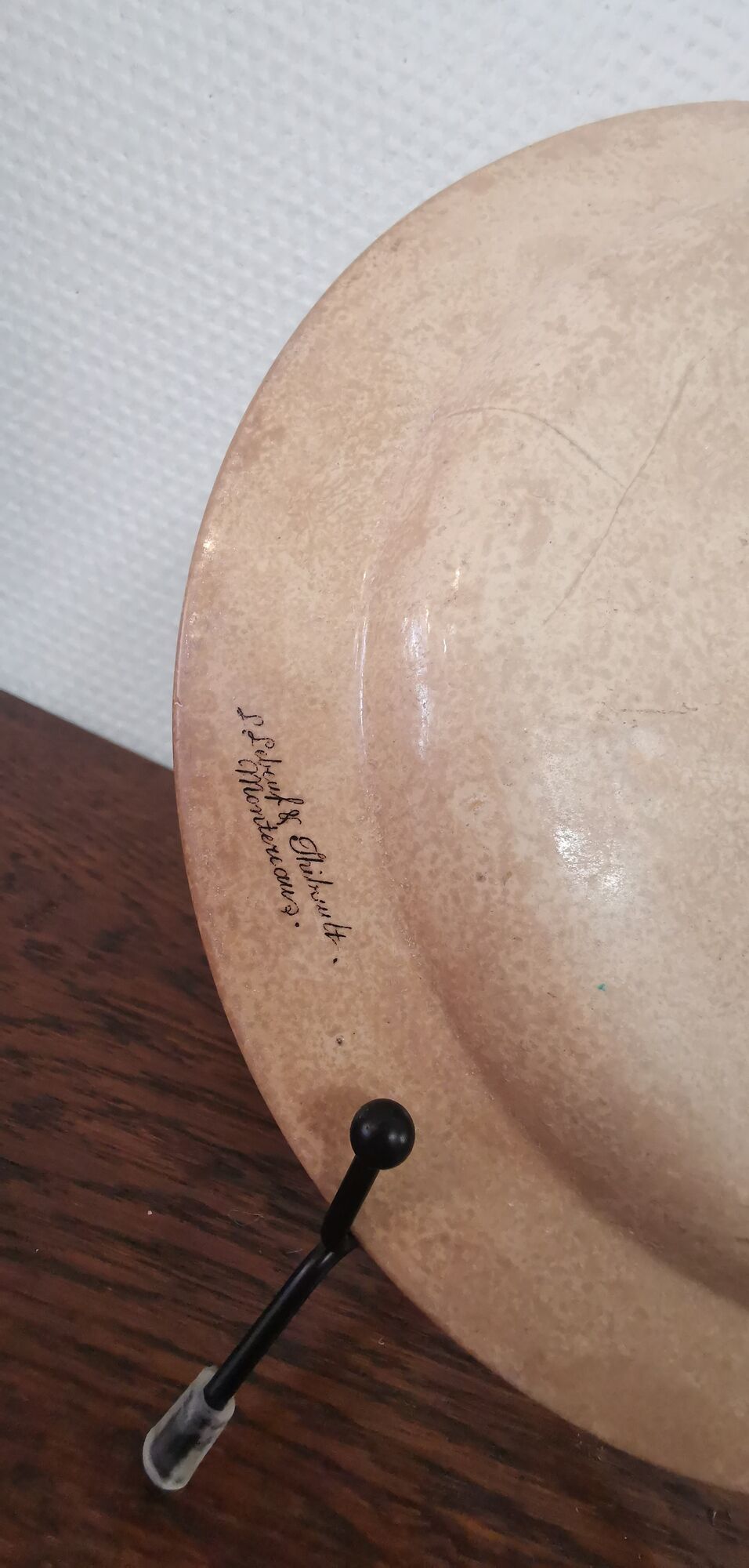 Old talking plate Creil Montereau Louis Lebeuf & Thibault