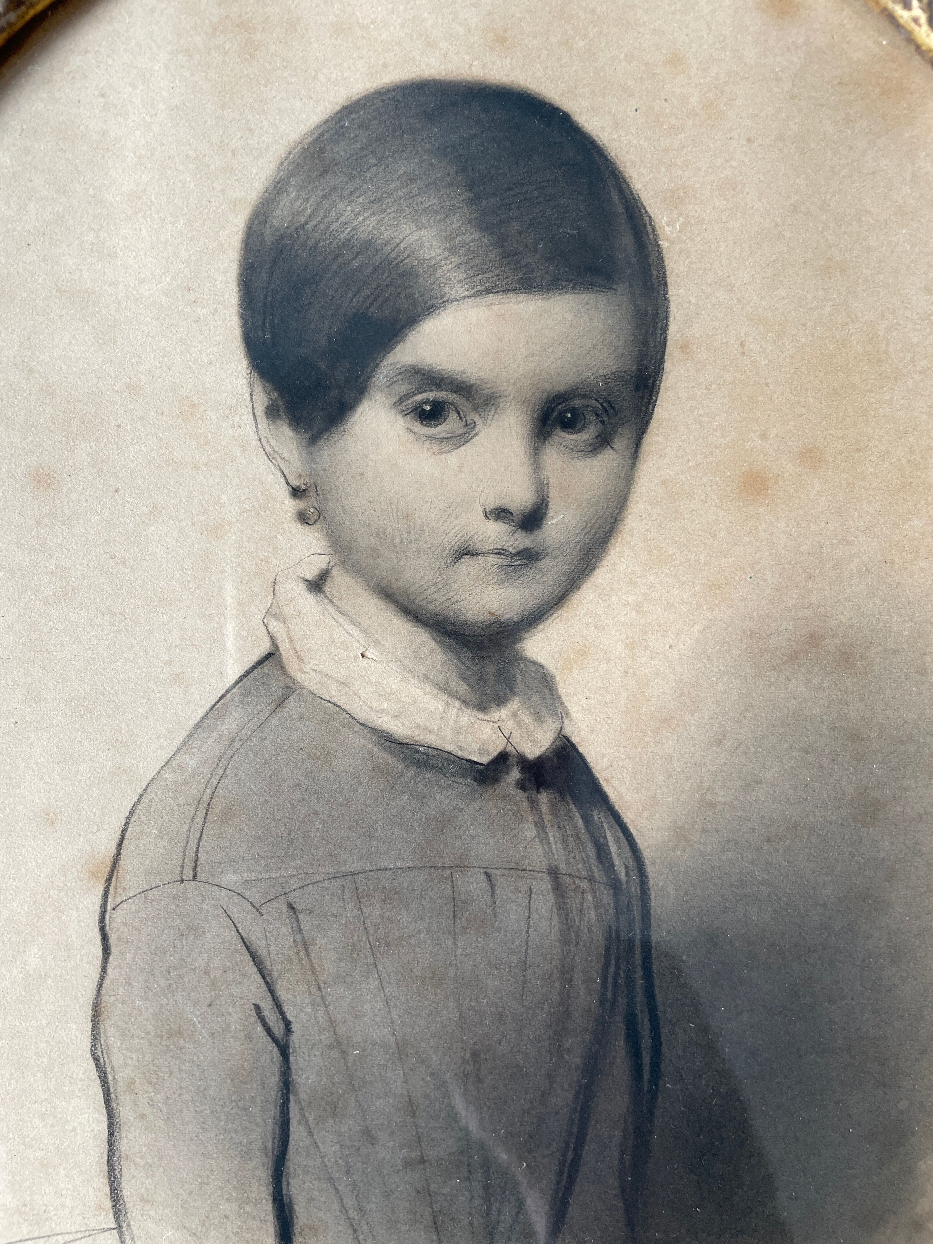 Medallion painting portrait drawing XIXth