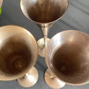 6 Flutes Champagne Laiton Argenté Vintage