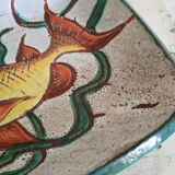 Former rectangular ceramic dish hand decoration Vallauris