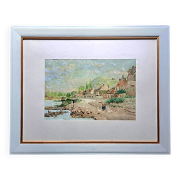 Impressionist painting - Watercolour and gouache - French school around 1900