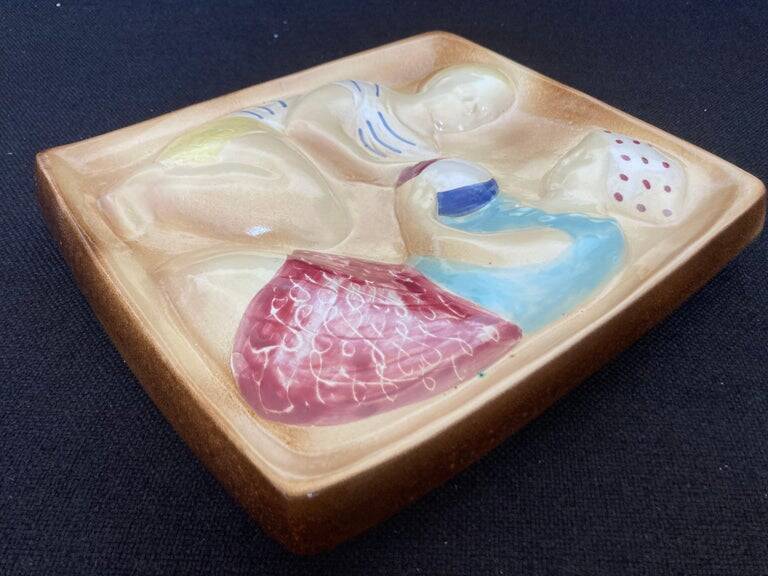 Mid-century design ceramic wall tile decoration, Czechoslovakia, 1960s