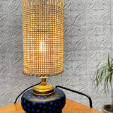 Lampe de chevet pois bleus
