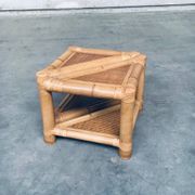 Handcrafted Bamboo Corner Table Set, 1970s, Set of 2