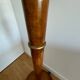 Antique wooden floor lamp with opaline glass shade
