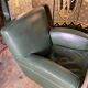 Pair of Poltrona Frau Green Leather Club Armchairs Limited Edition
