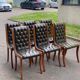 6 chaises anglaises Chesterfield XXème cuir vert olive