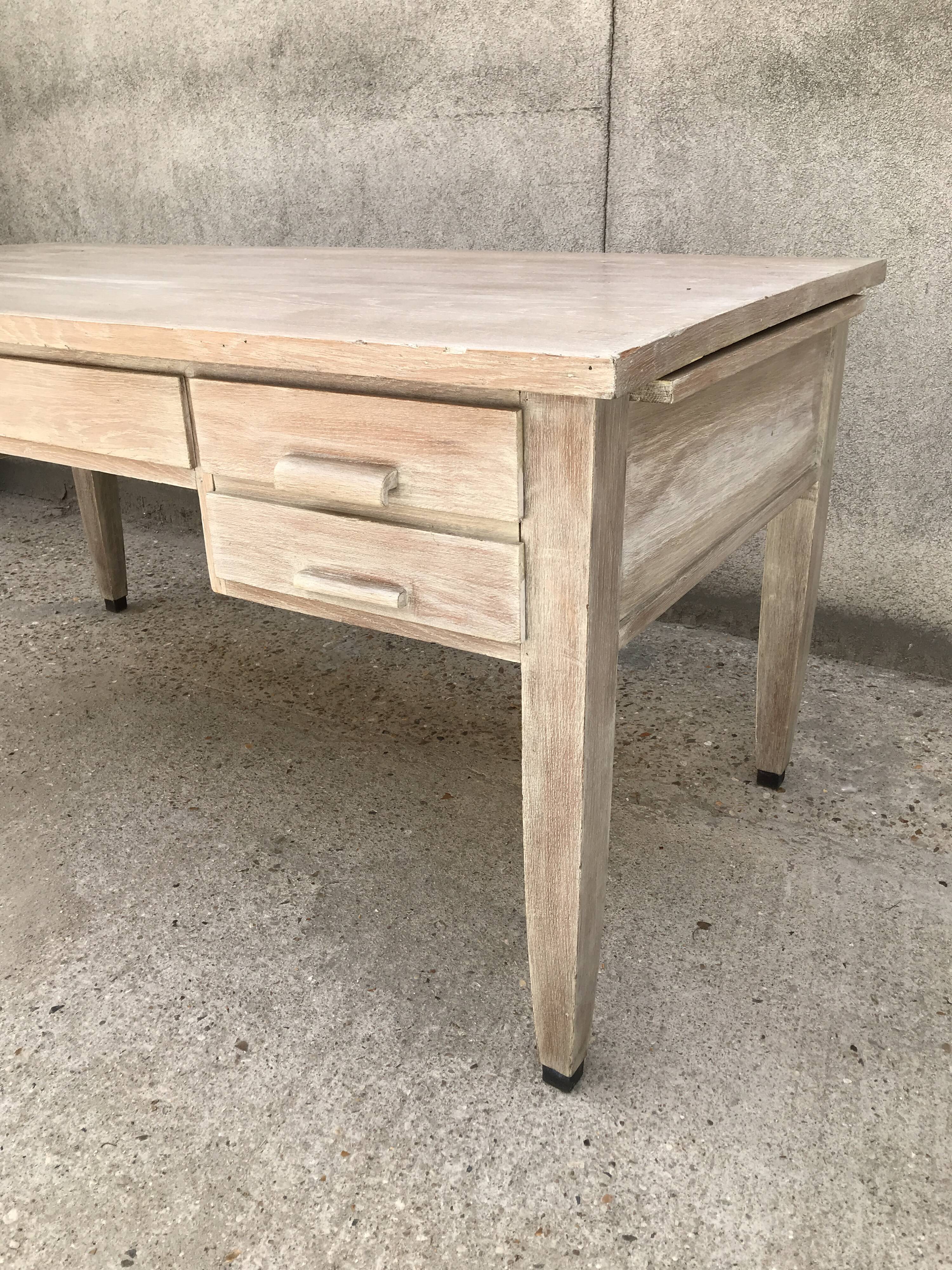 Bureau chêne cérusé art deco