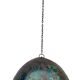 Metal hanging with its original blue-green-rust colour