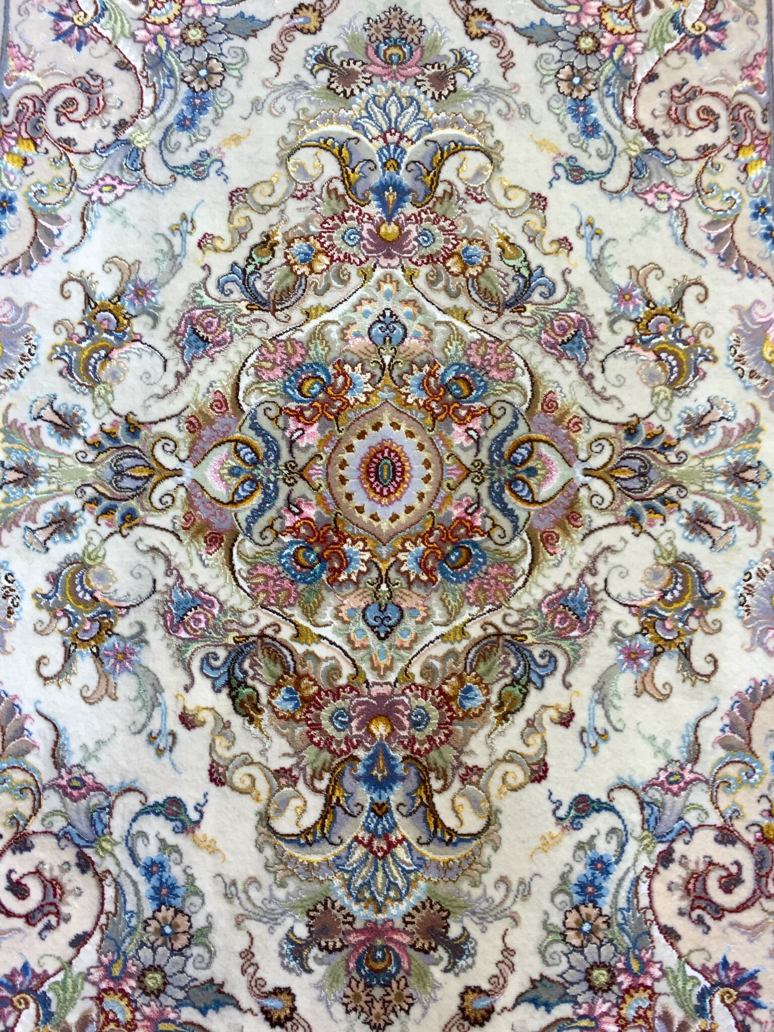 Carpet knotted Persian hand high range wool & silk 163x105cm