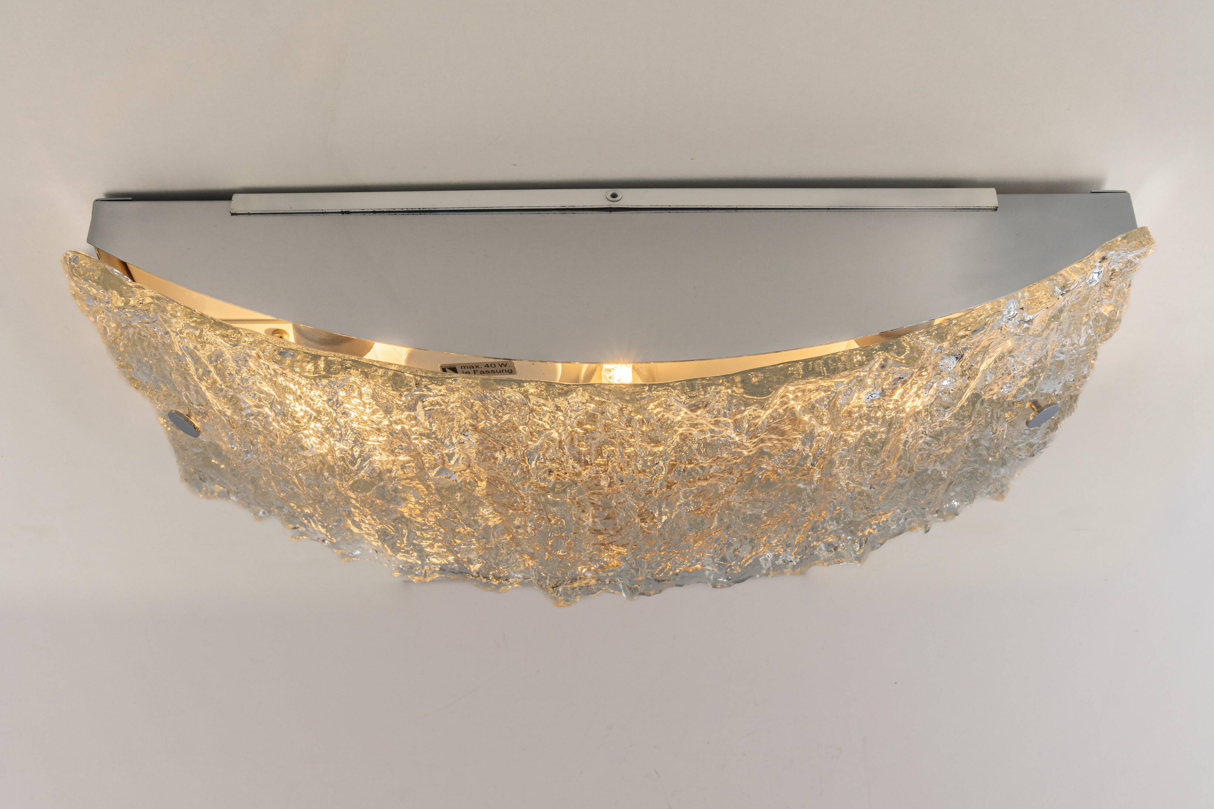 Simple Murano glass wall light by Kaiser, Germany, 1970s.