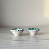 Salière et poivrière en céramique, vertes et blanches