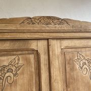 Art Deco wardrobe in raw oak wood