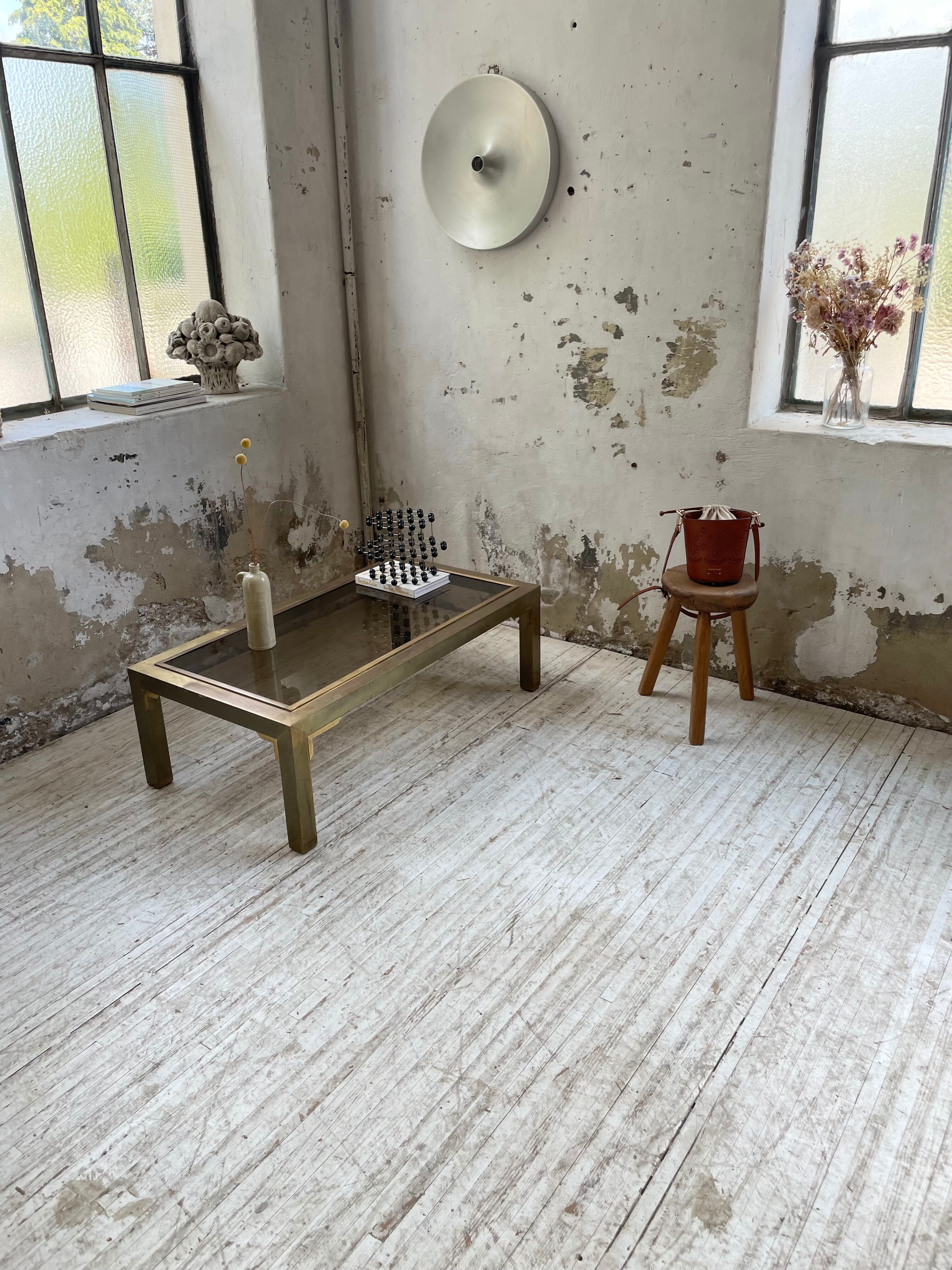 60s brass coffee table