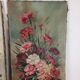 Suite of 2 old still lifes, painting on canvas, flowers