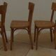 6 vintage Baumann wooden bistro chairs in their patina