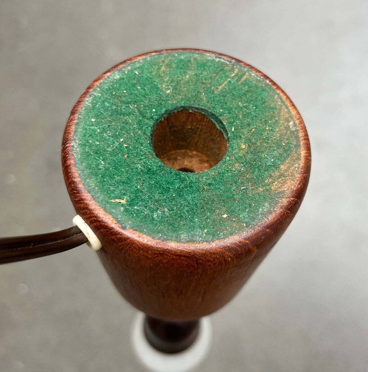 Danish modern teak table lamp from the mid-century, 1960s.