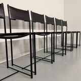 6 chaises en cuir « 101 » design italien Belotti Alias 1980 vintage