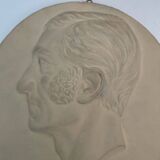 Charles Filleul studio plaster profile of a man with sideburns