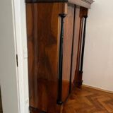 Biedermeier Armoire, Walnut Veneer and Full Columns, Austria, circa 1820