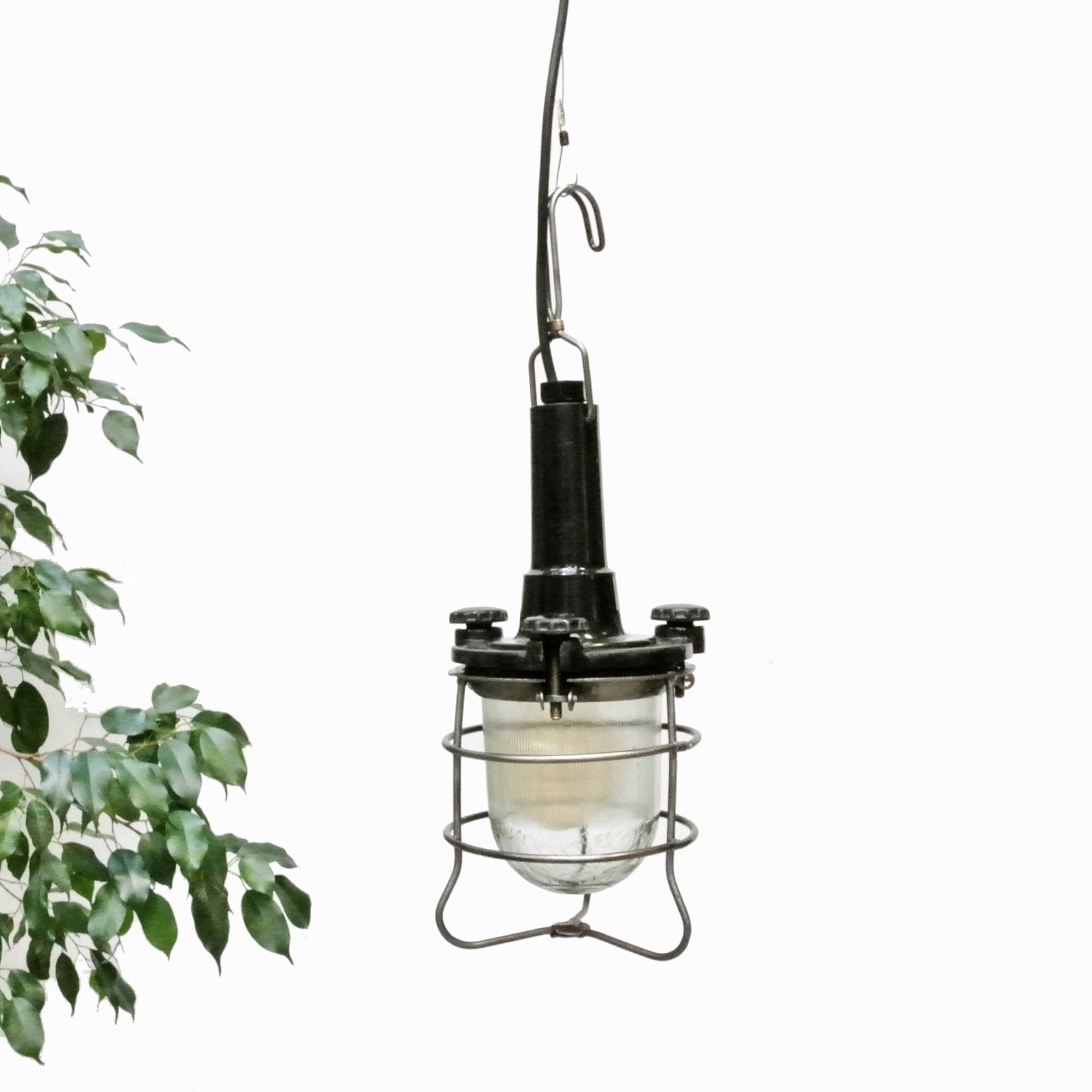 Black bakelite hand lamp