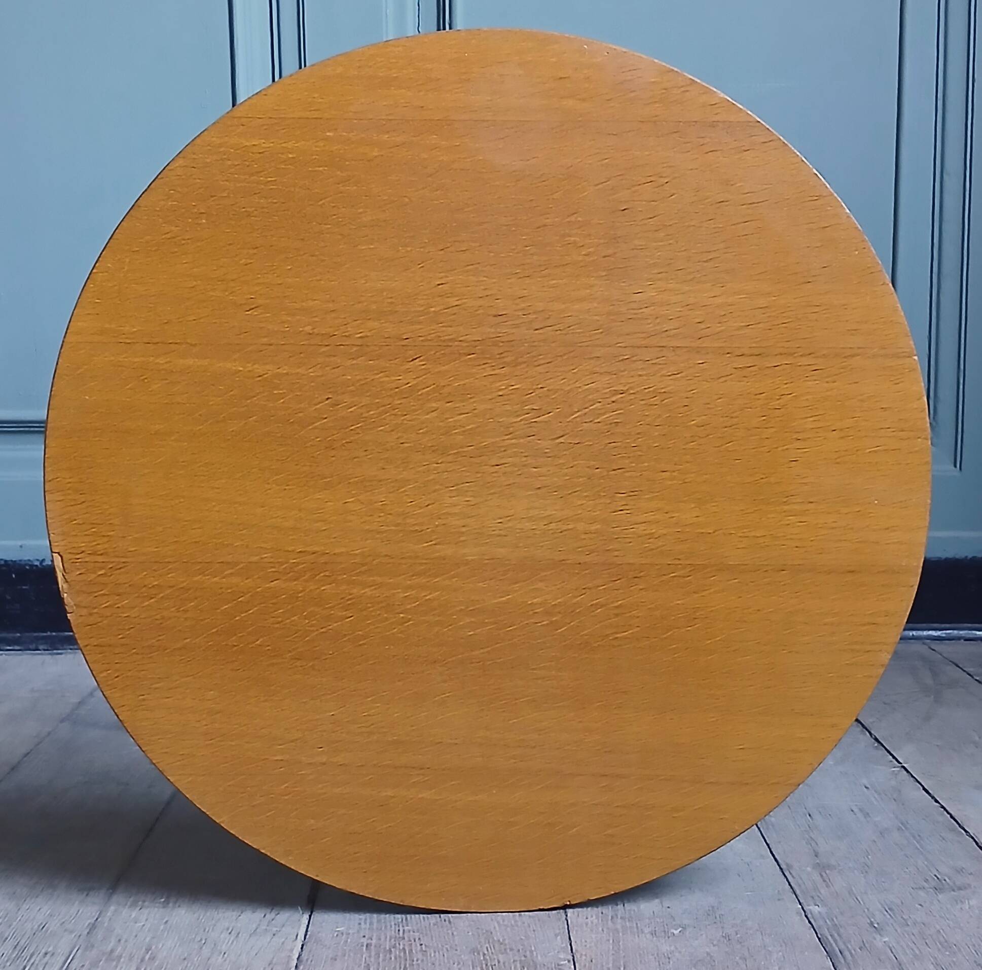 Side table with magazine holder, light oak, 1960.