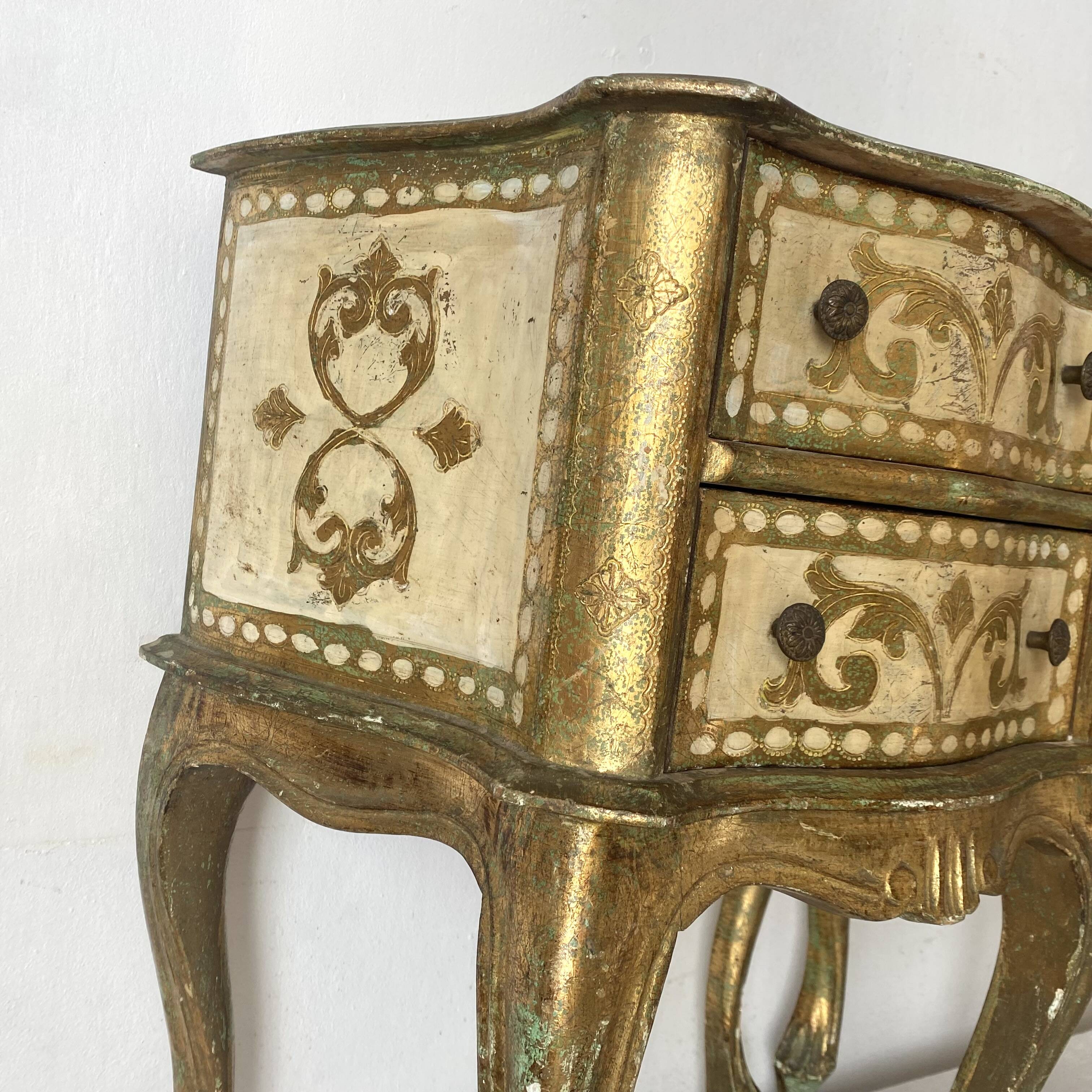 Pair of Italian Venetian-style bedside tables