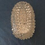 Oval molded glass ceiling light from the 70s
