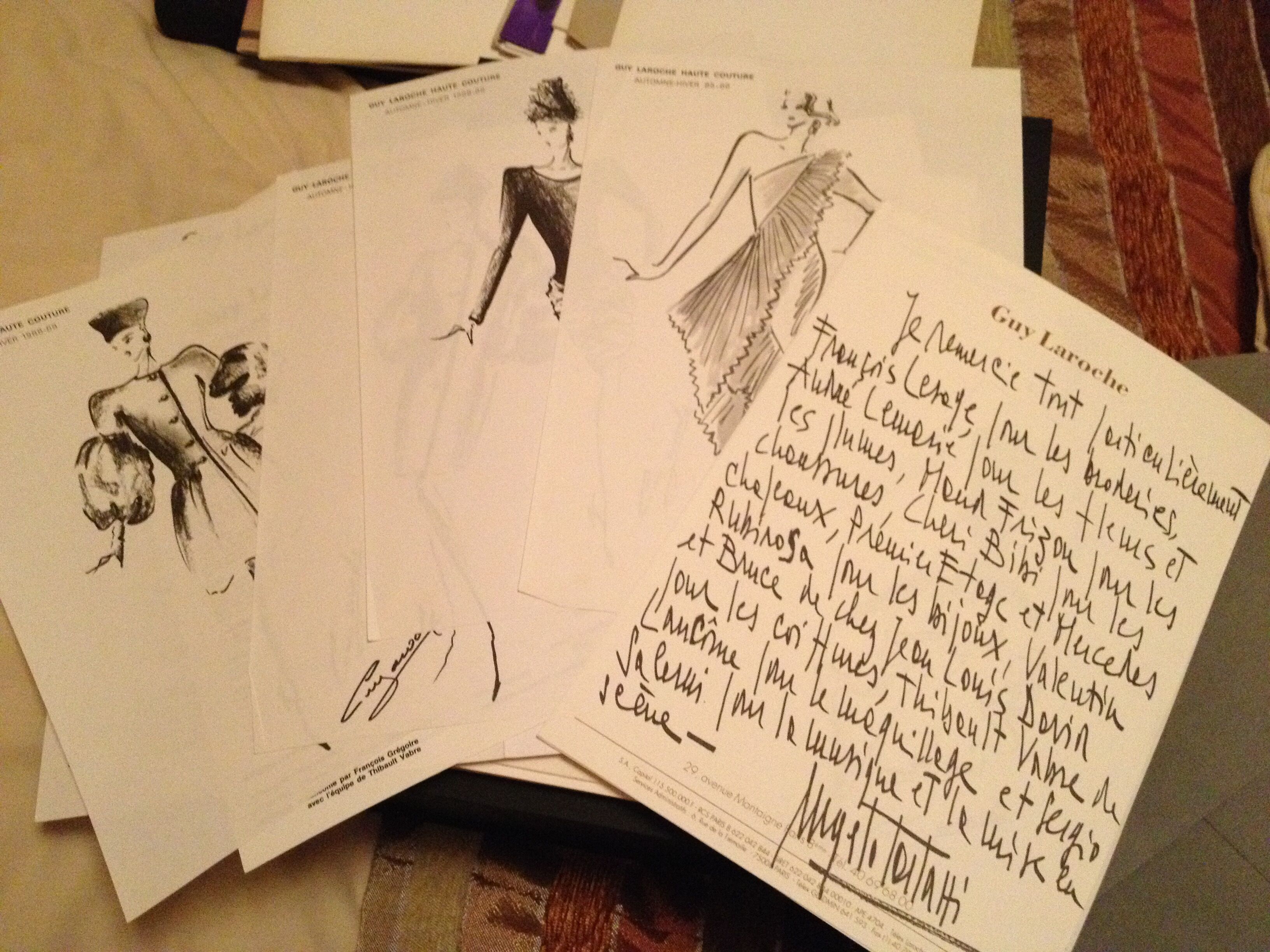 Nice press fashion illustration by Guy Laroche- period - late 80s.
