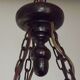 French vintage rustic 4 light wheel chandelier hand