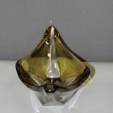 Yellow and clear crystal cup circa 1960