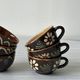 Lot of mismatched Alsatian pottery coffee cups