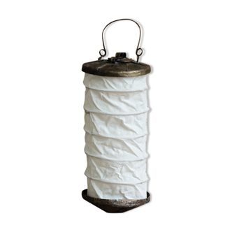 Lampion in natural cotton and metal
