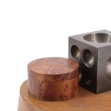 Paperweight, cast iron cube, 70s