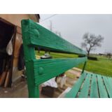 Banc des années 50 en fer et bois