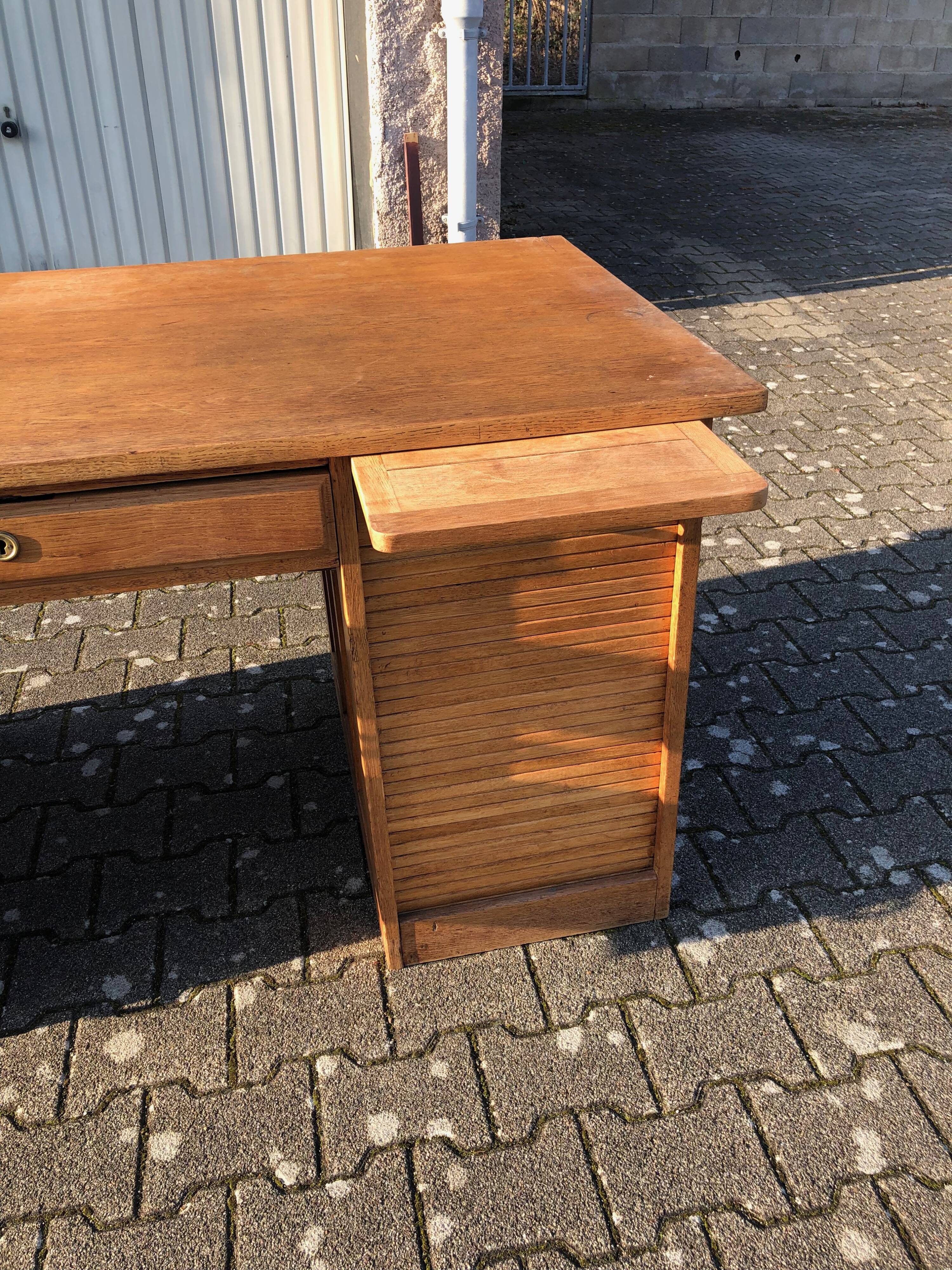 Solid oak office two caissons