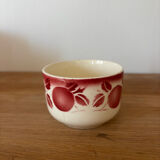 Set of 6 antique cups with fruits and birds from Badonviller.