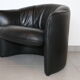 2 armchairs swann black leather
