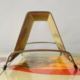 Vintage record holder in gold metal - for 50 vinyls
