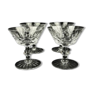 4 coupes en cristal taillé - lorraine