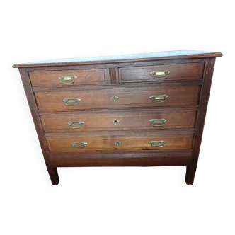 Walnut or oak chest of drawers