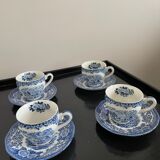 4 cups and under cups in English porcelain