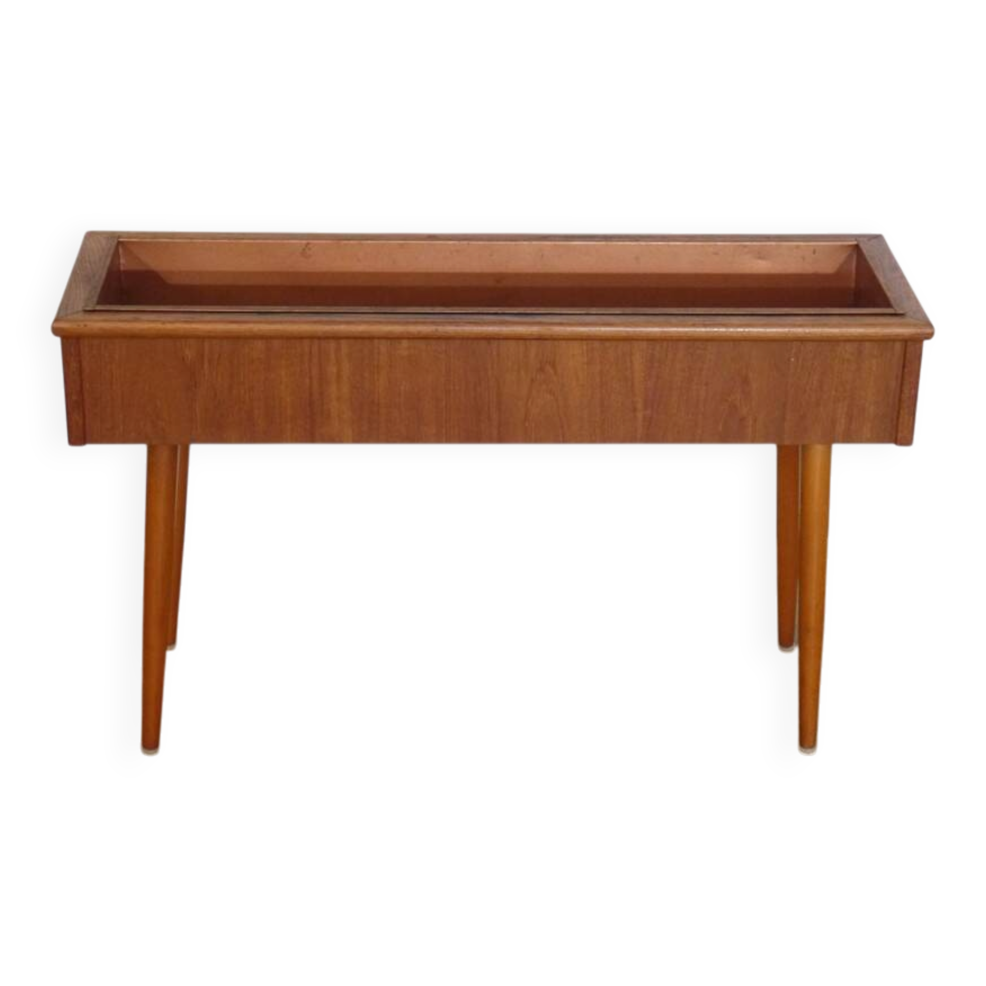 Scandinavian planter in teak and copper 1960