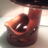 Ceramic lamp terracotta and lampshade wool 50/60
