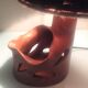 Ceramic lamp terracotta and lampshade wool 50/60